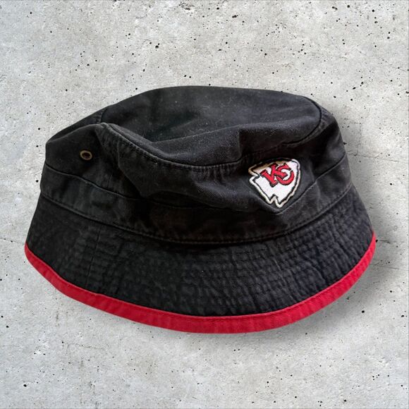 Vintage Kansas City Chiefs Bucket Hat Logo Athletic NFL Black Red OS - Picture 4 of 5
